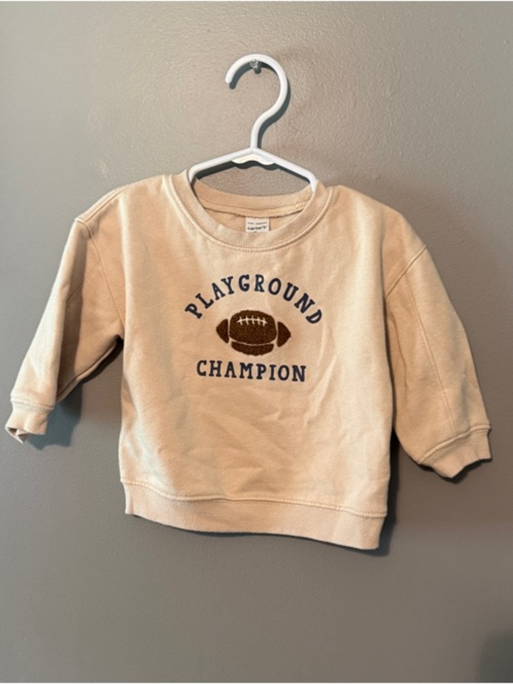 Carter's Beige 'Playground Champion' Pullover Sweatshirt